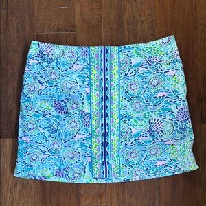 Lilly Pulitzer Marigold Skort Blue Ibiza Green Purple Excellent Condition Sz 14